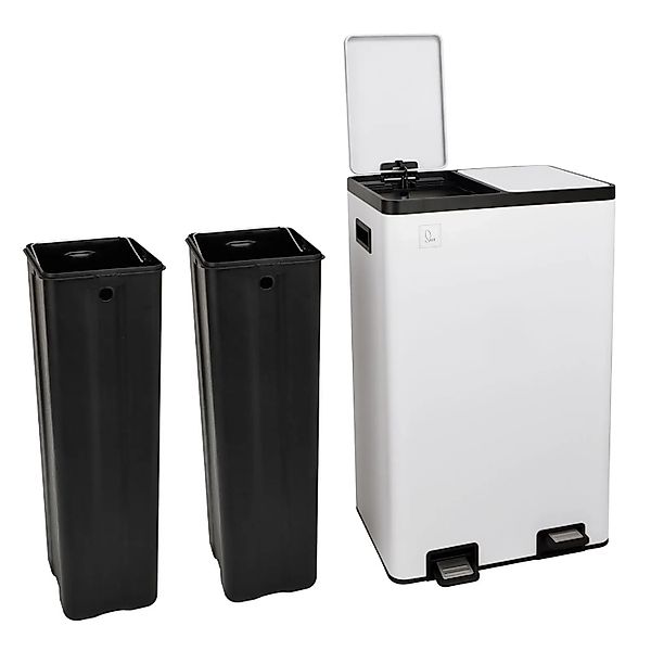 SVITA TMH2X30 Mülleimer 60L Mülltrennsystem 2 Fächer 2x30L Softclose Stahl günstig online kaufen