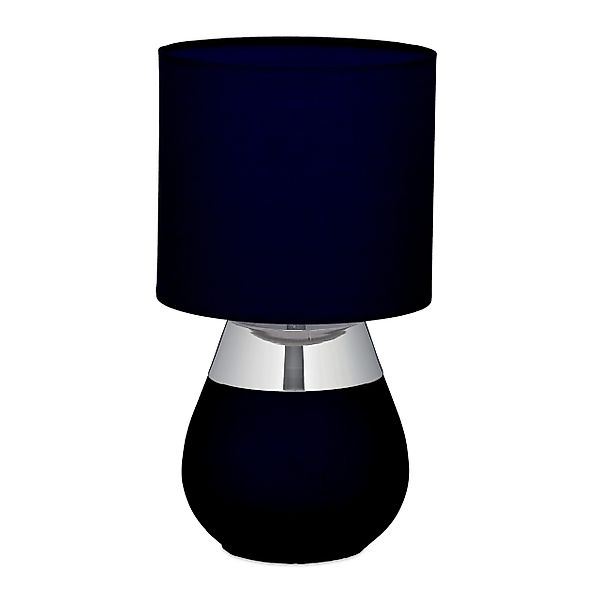 relaxdays Nachttischlampe Tischlampe mit Stoffschirm, ohne günstig online kaufen