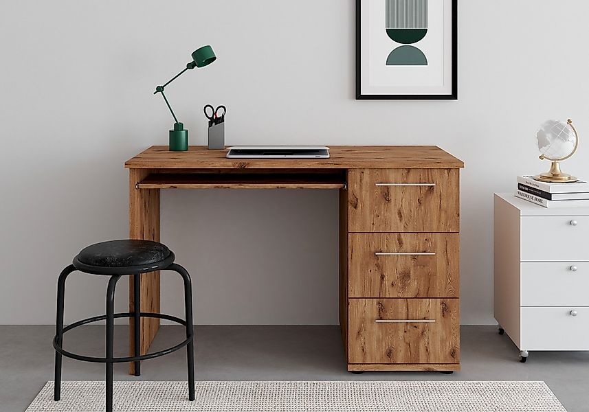 VOGL Möbelfabrik Schreibtisch "Tobi, optional mit Tastaturauszug," mit 3 Sc günstig online kaufen
