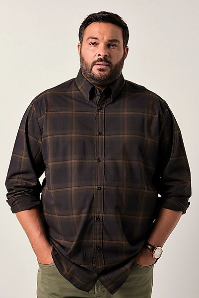 Men Plus Businesshemd Karohemd Langarm Buttondown-Kragen Comfort Fit günstig online kaufen