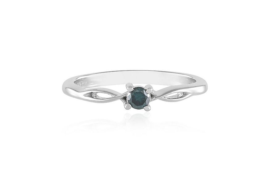 Cavill Diamantring Cavill Silberring Damen, platinierter 0,09 ct blauer Dia günstig online kaufen