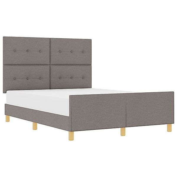 vidaXL Bett Bettgestell Taupe 140x190 cm Stoff (1-tlg) günstig online kaufen