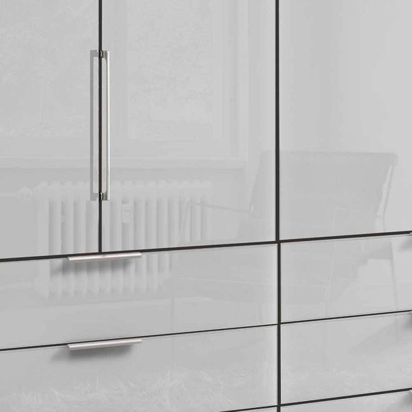 Weißer Falttürenschrank mit sechs Schubladen Made in Germany günstig online kaufen