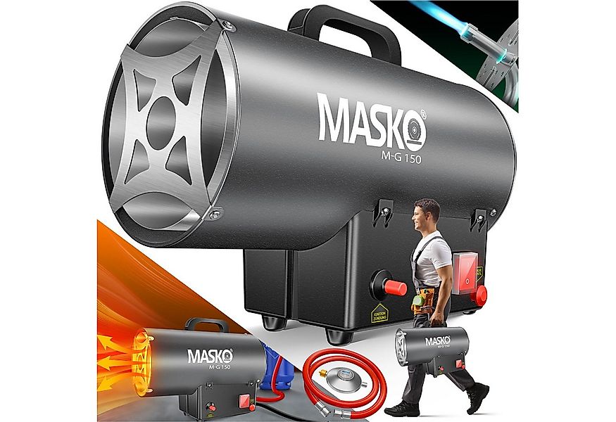 MASKO Heizgerät gasbetrieben inkl. Gasschlauch & Druckminderer Anschluss zu günstig online kaufen