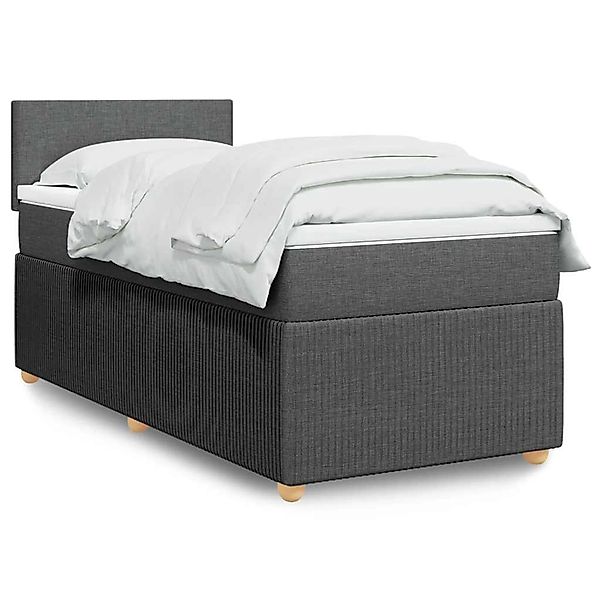 vidaXL Boxspringbett mit Matratze Dunkelgrau 90x190 cm Stoff 3289605 günstig online kaufen