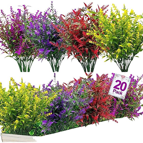Kunstpflanze 7 Armige künstliche Lavendel Dekoblume, günstig online kaufen