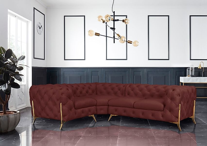 Leonique Chesterfield-Sofa »Amaury L-Form«, moderne Chersterfield-Optik, Br günstig online kaufen