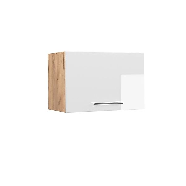Vicco Hängeschrank Fame-Line Weiß Hochglanz/Goldkraft Eiche 60 cm Flach günstig online kaufen