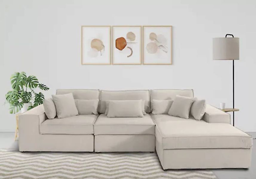 RAUM.ID Ecksofa »Florid L-Form«, 3 Teile, bestehend aus Modulen, viele Bezu günstig online kaufen