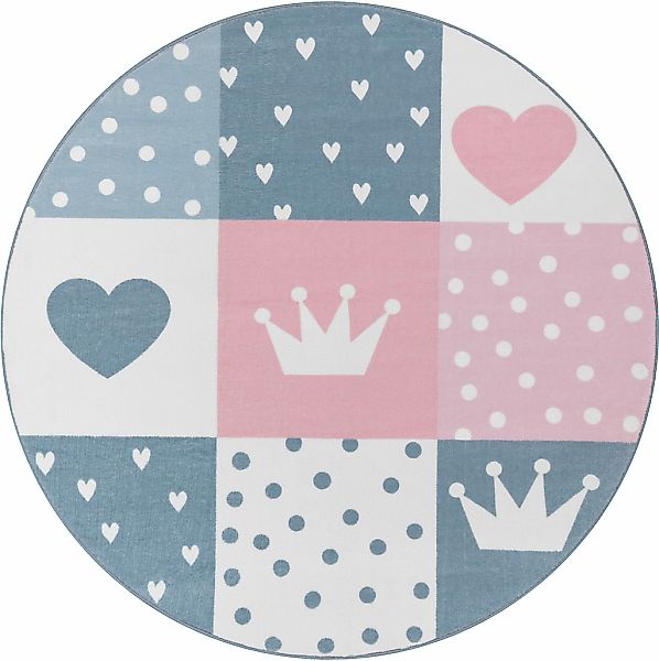 Paco Home Kinderteppich "Eliz 391" rund 12 mm Höhe Kurzflor, Spielteppich, günstig online kaufen