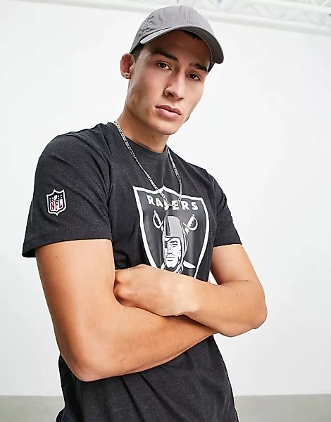 New Era – Las Vegas Raiders – T-Shirt in Schwarz mit Logo und verstärktem S günstig online kaufen