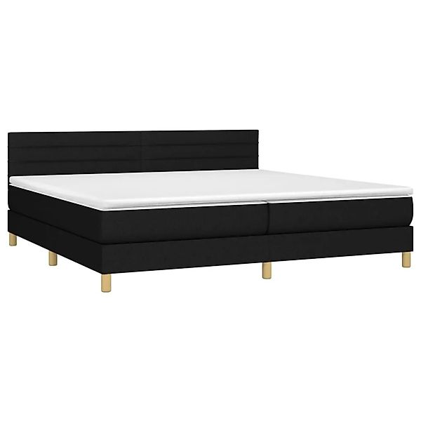 vidaXL Boxspringbett mit Matratze & LED Schwarz 200x200 cm Stoff 3133823 günstig online kaufen
