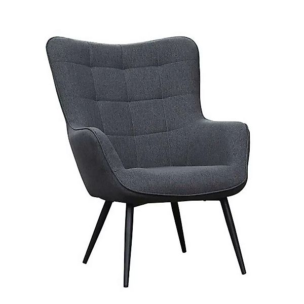 Sessel Dunkelgrau Stoff im Skandi Design 45 cm Sitzhöhe günstig online kaufen