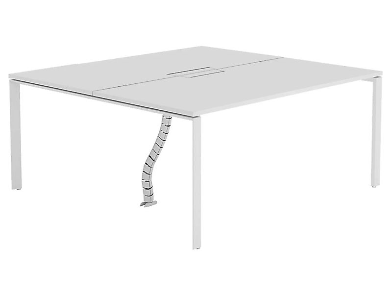 Schreibtisch Bench-Tisch für 2 Personen - L. 160 cm - Weiß - DOWNTOWN günstig online kaufen