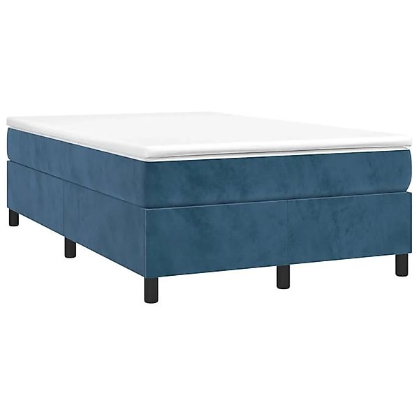 vidaXL Boxspringbett mit Matratze Dunkelblau 120x190 cm Samt 3269707 günstig online kaufen