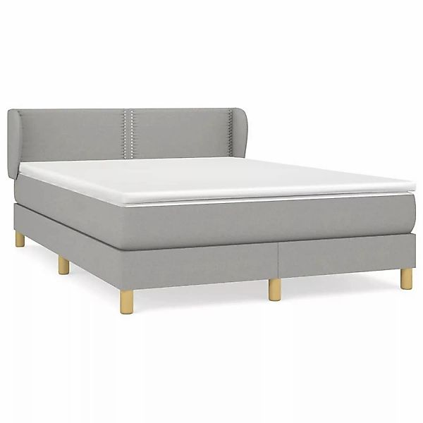 vidaXL Boxspringbett mit Matratze Hellgrau 140x190 cm Stoff1376594 günstig online kaufen