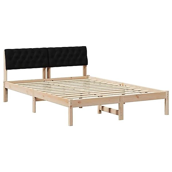 vidaXL Bettgestell Braun und Schwarz 150 x 200 cm Massivholz Kiefer 878601 günstig online kaufen