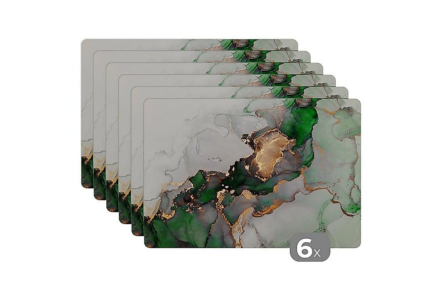 MuchoWow Platzset Marmor - Gold - Grün - Luxus, (6-St), Platzsets, Tischset günstig online kaufen