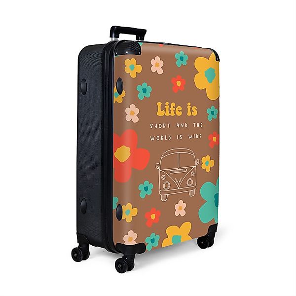 NoBoringSuitcases.com© Hartschalen-Trolley Zitate - Blumen - günstig online kaufen