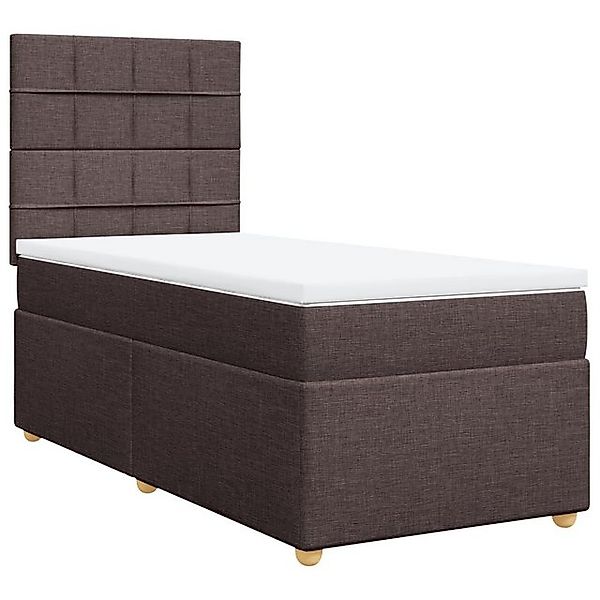 vidaXL Bett Boxspringbett mit Matratze Dunkelbraun 100x200 cm Stoff günstig online kaufen