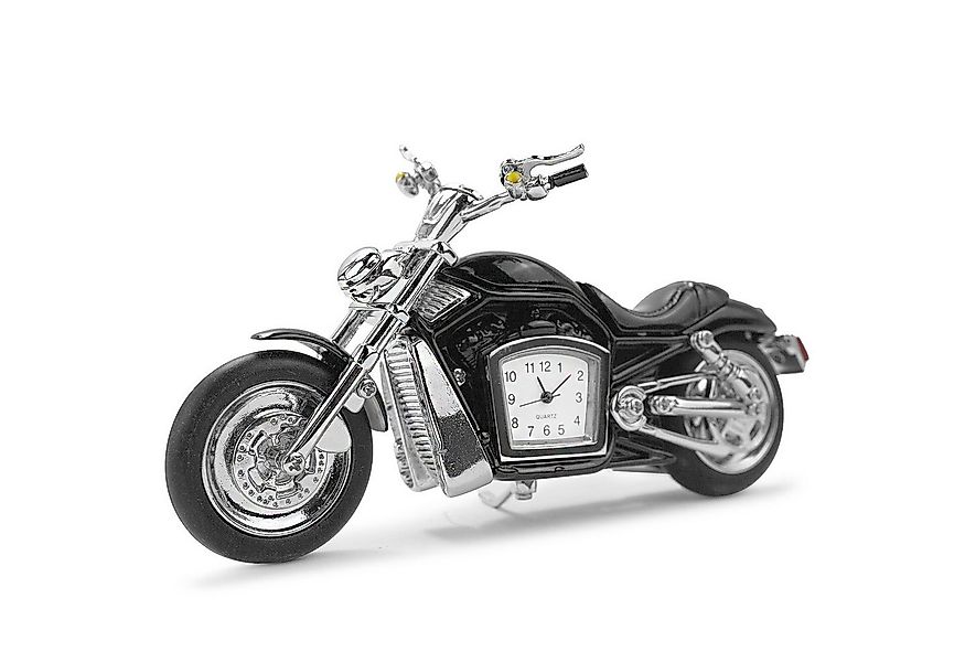 Standuhr TIschuhr Motorrad Quarzuhr aus Metall schwarz günstig online kaufen