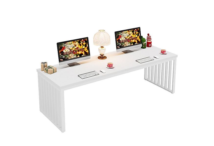 Tribesigns Schreibtisch 180 cm Computertisch Tisch Bürotisch mit Metallgest günstig online kaufen