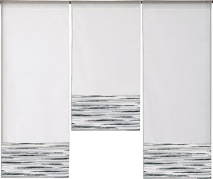 Clever-Kauf-24 Scheibengardine Design Mini Flächenvorhang Set, schwarz weiß günstig online kaufen