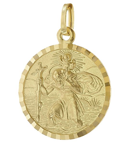 trendor Runder Anhänger Christophorus Gold 585 günstig online kaufen