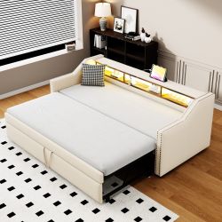 Flieks Daybett, Ausziehbares Polsterbett Schlafsofa 90/180x190cm günstig online kaufen