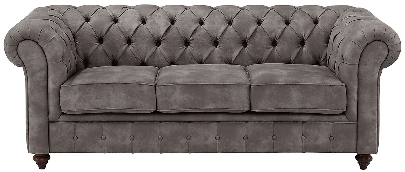 Home affaire Chesterfield-Sofa "Chesterfield 3-Sitzer B/T/H: 198/89/74 cm", günstig online kaufen
