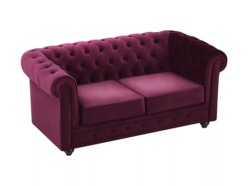 Sofa 2-Sitzer - Samt - Purpur - CHESTERFIELD günstig online kaufen