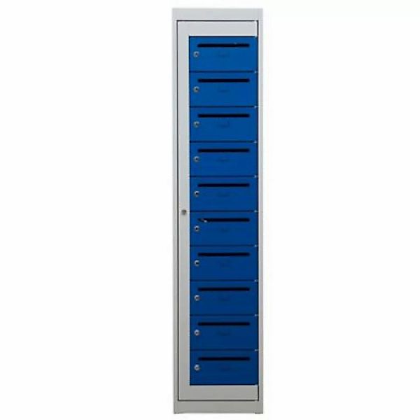 PROREGAL Postverteilerschrank Crane HxBxT 180 x 40 x 50 cm Grau-Blau günstig online kaufen
