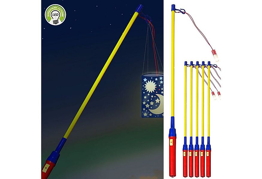 CEPEWA Umzugslaterne LED Laternenstab 6er Set 50cm batteriebetrieben günstig online kaufen