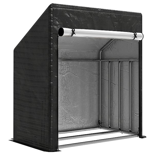 Outsunny Außen-Holzlager aus verstärktem Stahl mit wasserdichter Abdeckung günstig online kaufen