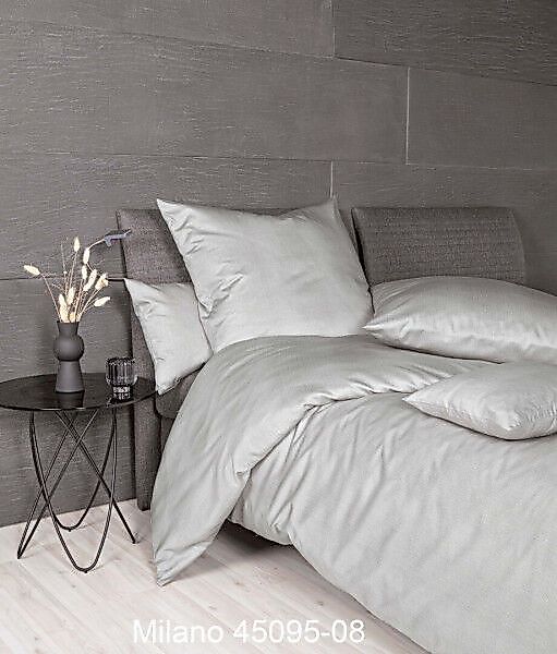 Janine Janine Mako-Satin Bettwäsche MILANO 45095 silbergrau Größe:  80x80 c günstig online kaufen