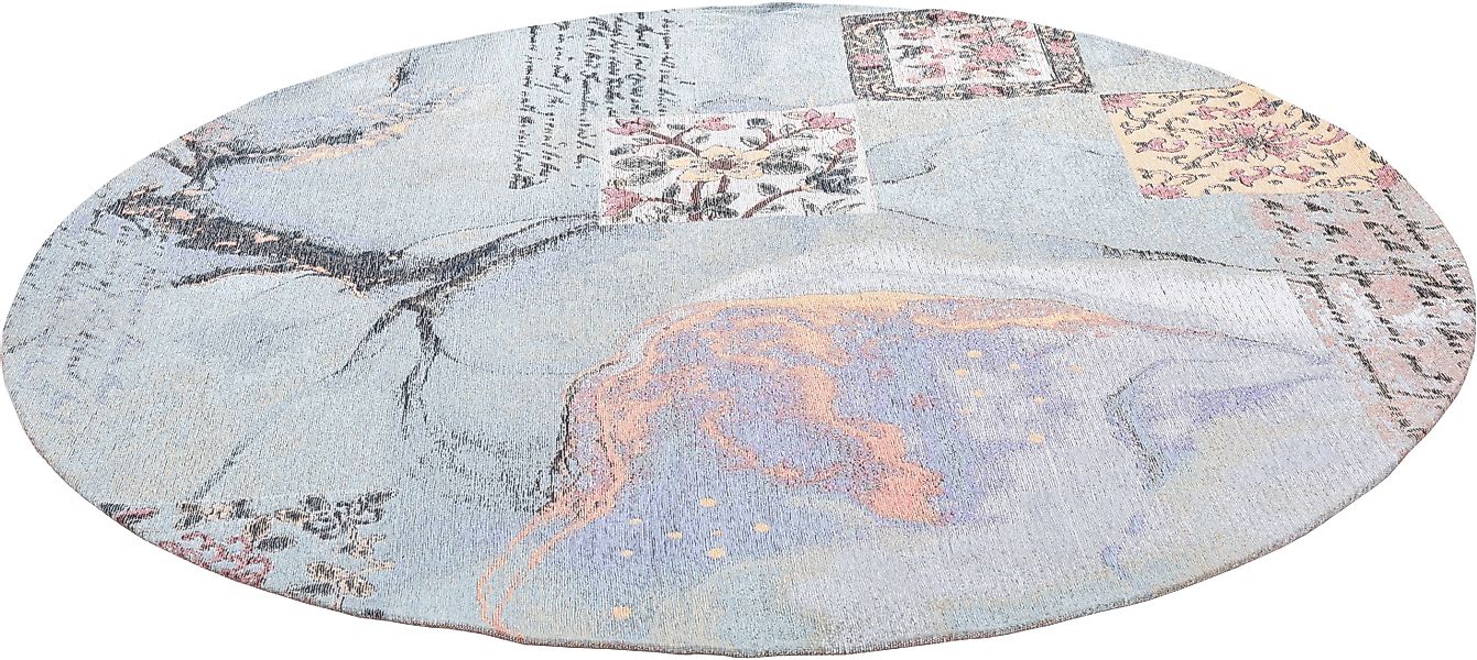 Gino Falcone Teppich »Cosima-106«, rund, 3 mm Höhe, flachgeweber Jaquard-Te günstig online kaufen