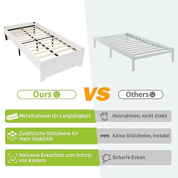 XDeer Kinderbett Kinderbett,Einzelbett 90×200 cm,Massivholzbett Bettgestell günstig online kaufen