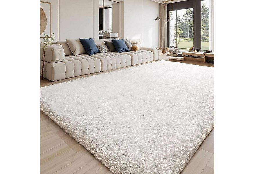 LuxusKollektion Hochflor-Teppich Teppich Hochflor Grau Waschbar Elfenbeinwe günstig online kaufen