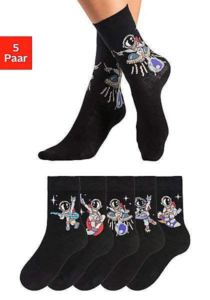 H.I.S Socken Packung, 5 Paar tlg. mit Astronaut-Motiven günstig online kaufen