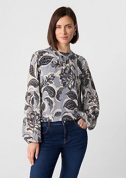 comma Langarmbluse Bluse Chiffonbluse mit Ballonärmeln und floralem Muster günstig online kaufen