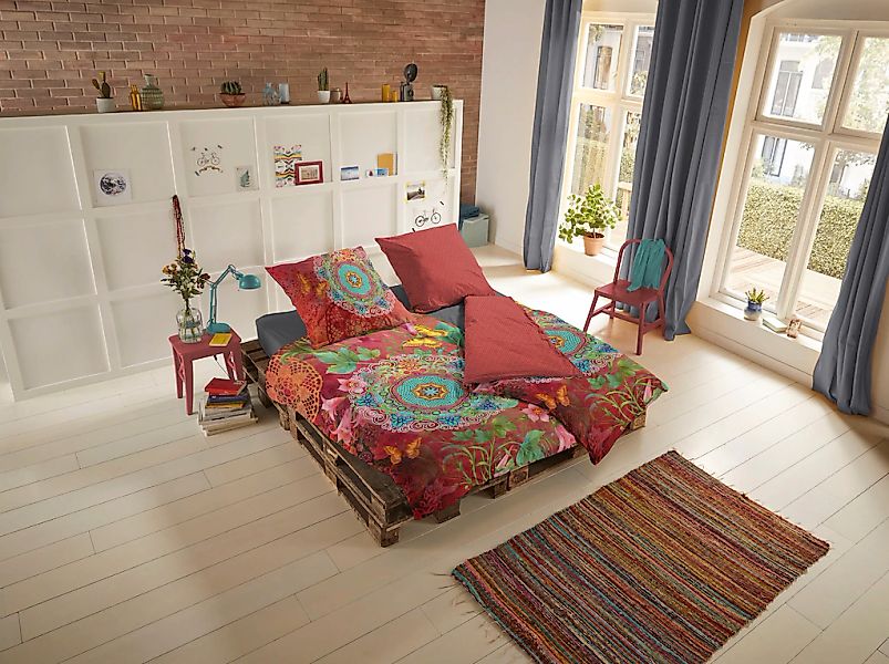 hip Wendebettwäsche "Novali" 2 Stk. Mako-Satin, 135x200, Reißverschluss, We günstig online kaufen