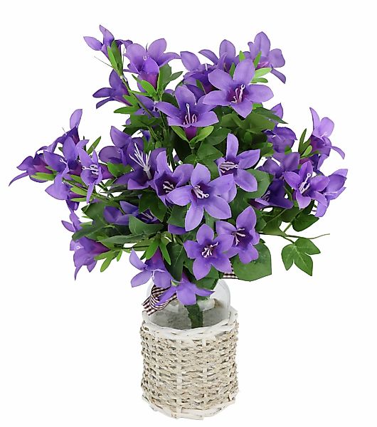 I.GE.A. Kunstblume "Glockenblumen-Strauß in Vase", Sternblumen Blumen Dekob günstig online kaufen