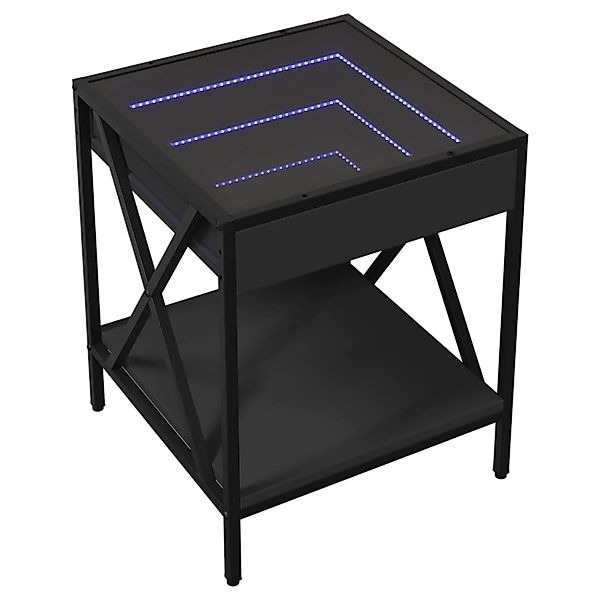 vidaXL Nachttisch mit Infinity-LED Schwarz 40x40x49 cm 3284096 günstig online kaufen