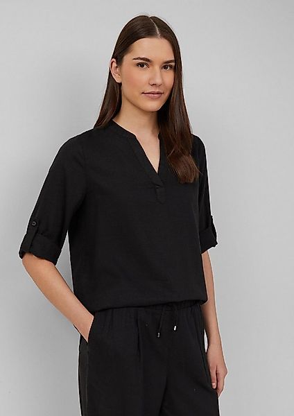 s.Oliver Kurzarmbluse Bluse Leinenmix-Bluse mit Turn-up günstig online kaufen