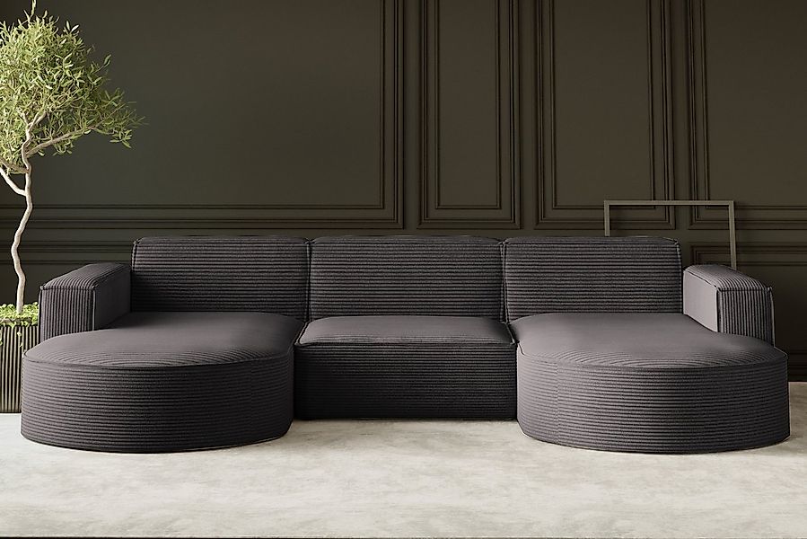 Kaiser Möbel Ecksofa Sofa U form, Couch MODENA U STUDIO stoff Verita, Poso, günstig online kaufen