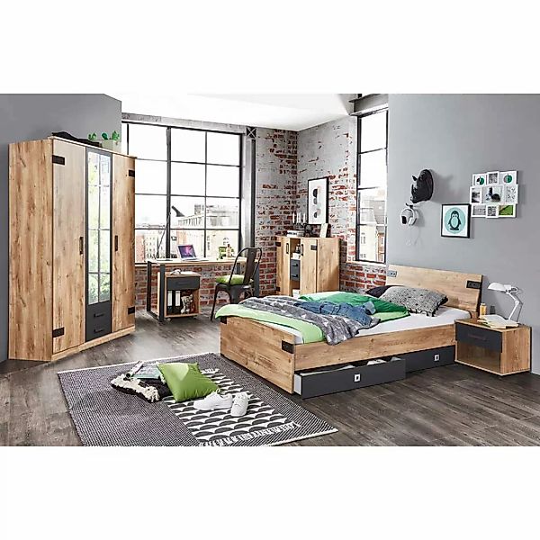 Komplettjugendzimmer im Industry und Loft Stil Made in Germany (sechsteilig günstig online kaufen