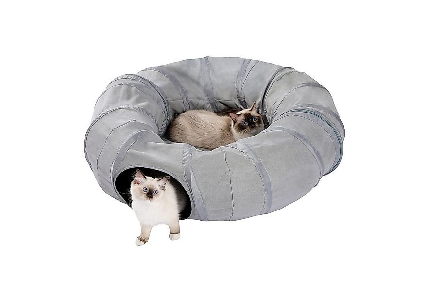 Purpurra Tiertunnel Katzentunnel mit Plüschmatte und Ball, Ø 90 cm, 95*95*2 günstig online kaufen