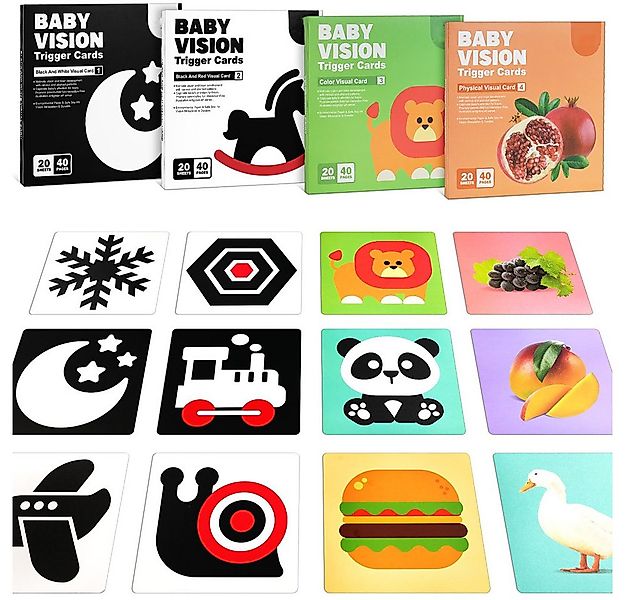 CLTYQ Lernspielzeug Sensory Toys Karten,20 Schwarz & Weiße Lernkarten für K günstig online kaufen