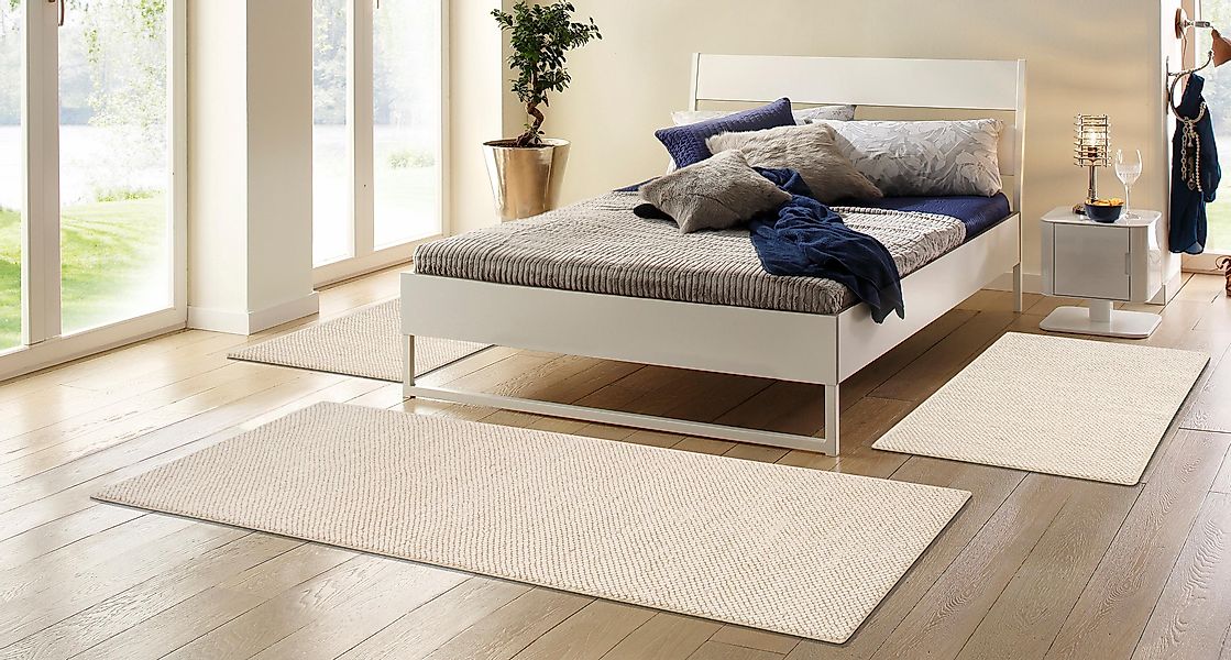 my home Bettumrandung "Wolly, Handweb Teppiche" Höhe 14 mm 3 Stk. tlg. Bett günstig online kaufen