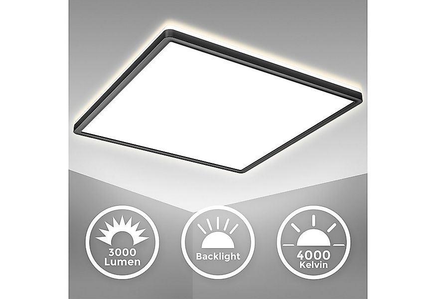 B.K.Licht Deckenleuchte ultra-flach LED Decken-Panel 29x29cm mit Backlicht günstig online kaufen